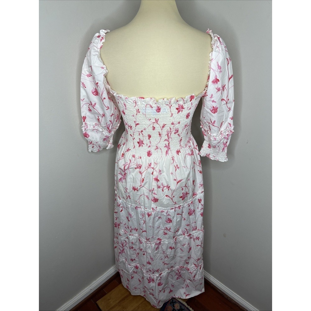 Hill House Nesli Nap Dress in Pink Rose Botanica XS - Picture 4 of 10